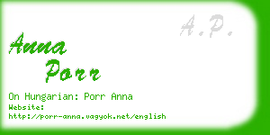 anna porr business card